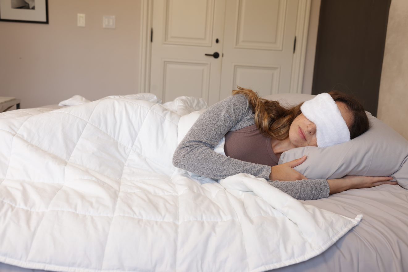 woman sleeping with eye mask