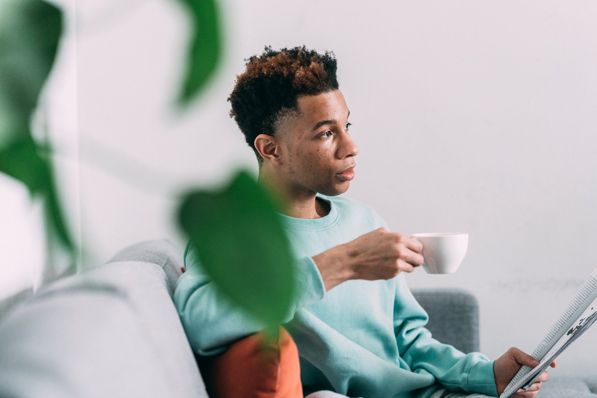 man drinking coffee