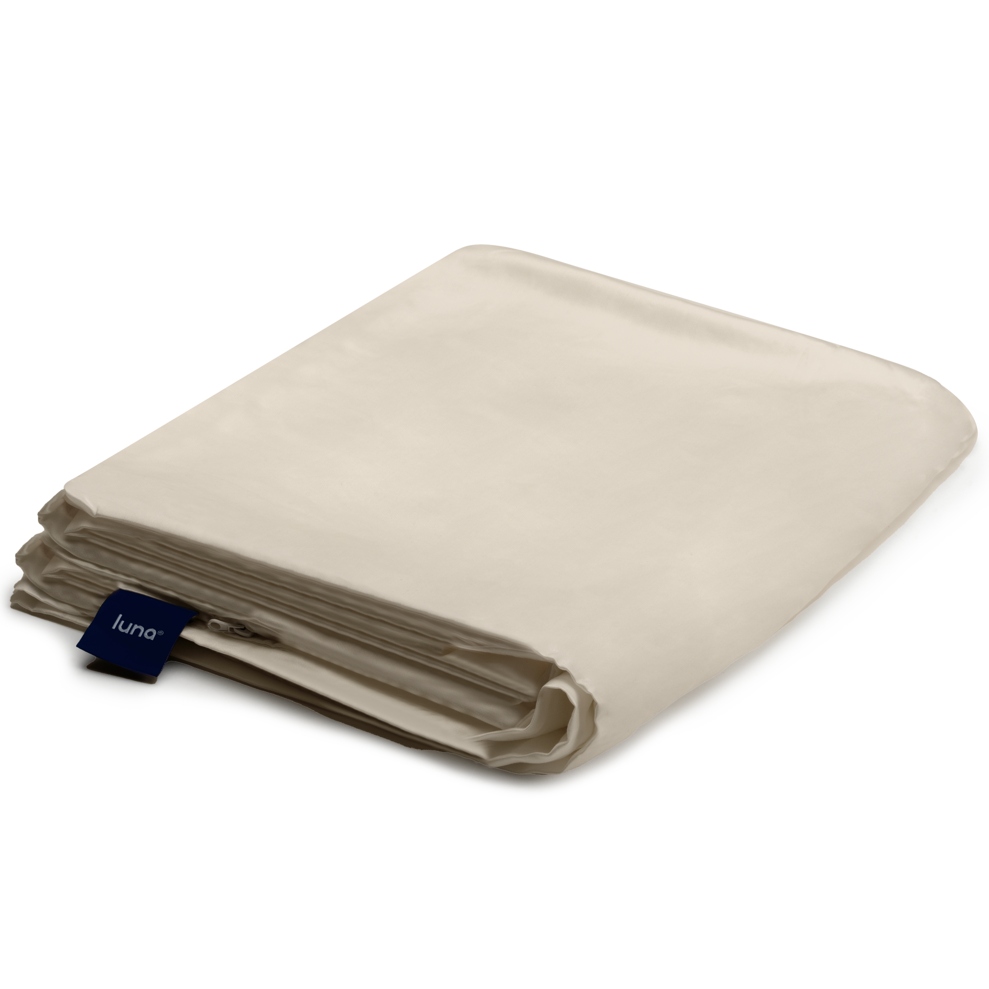 beige Luna Luxe Bamboo Weighted Blanket Cover