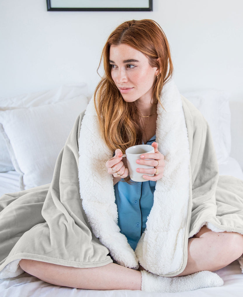 Double Sided Sherpa Weighted Blanket Luna