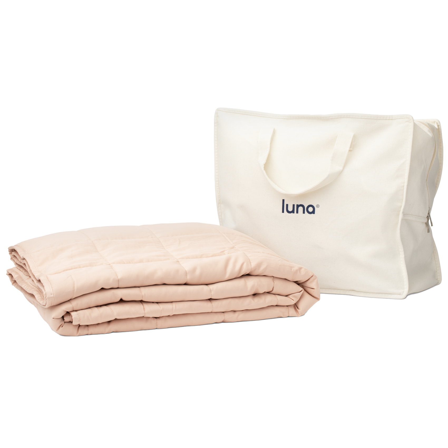Cotton Weighted Blanket Machine Washable Luna 15lbs Full / Blush