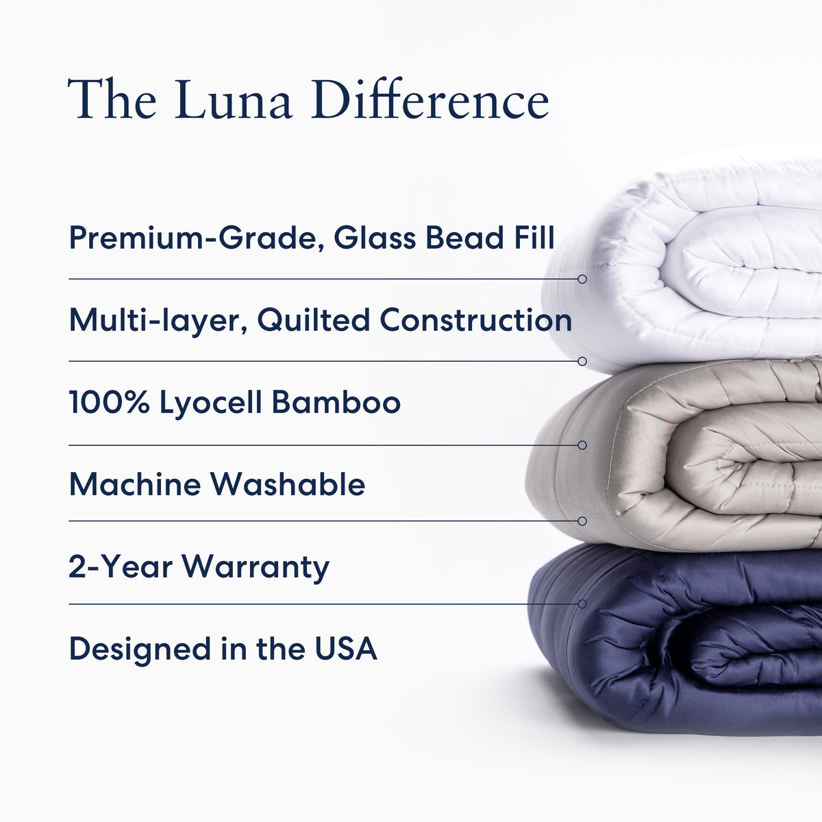 Cooling Bamboo Weighted Blanket Machine Washable Luna Luna