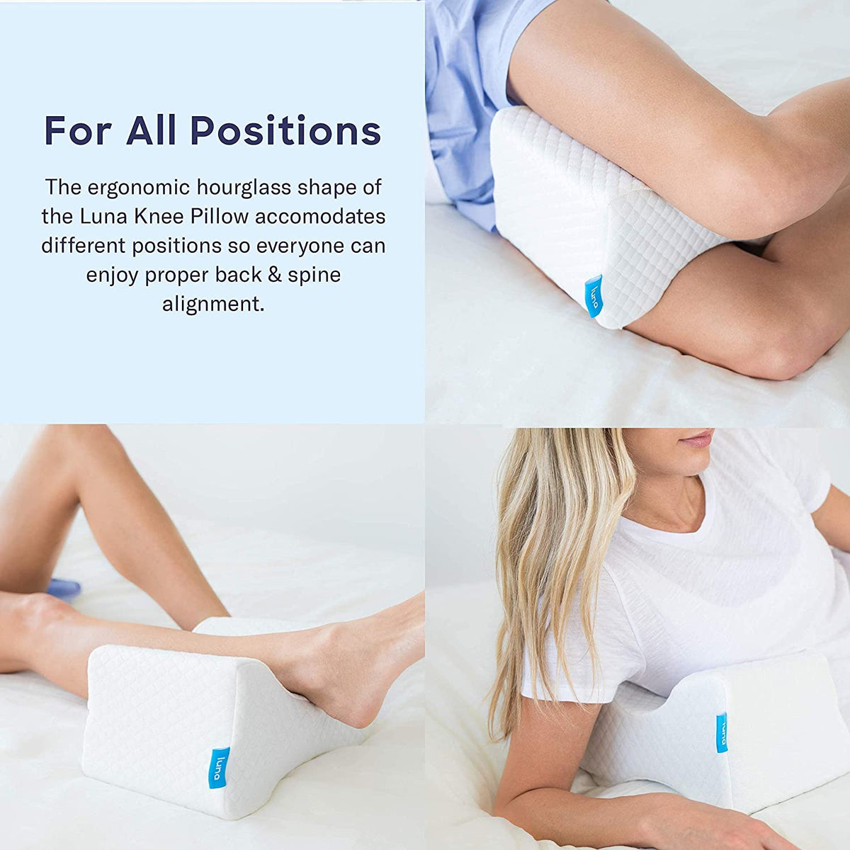 BST Orthopedic Leg Pillow Memory Foam Ergonomic Knee Pillow For Side  Sleepers Knee Pillow For Back Pain Leg Cushion For Sleep